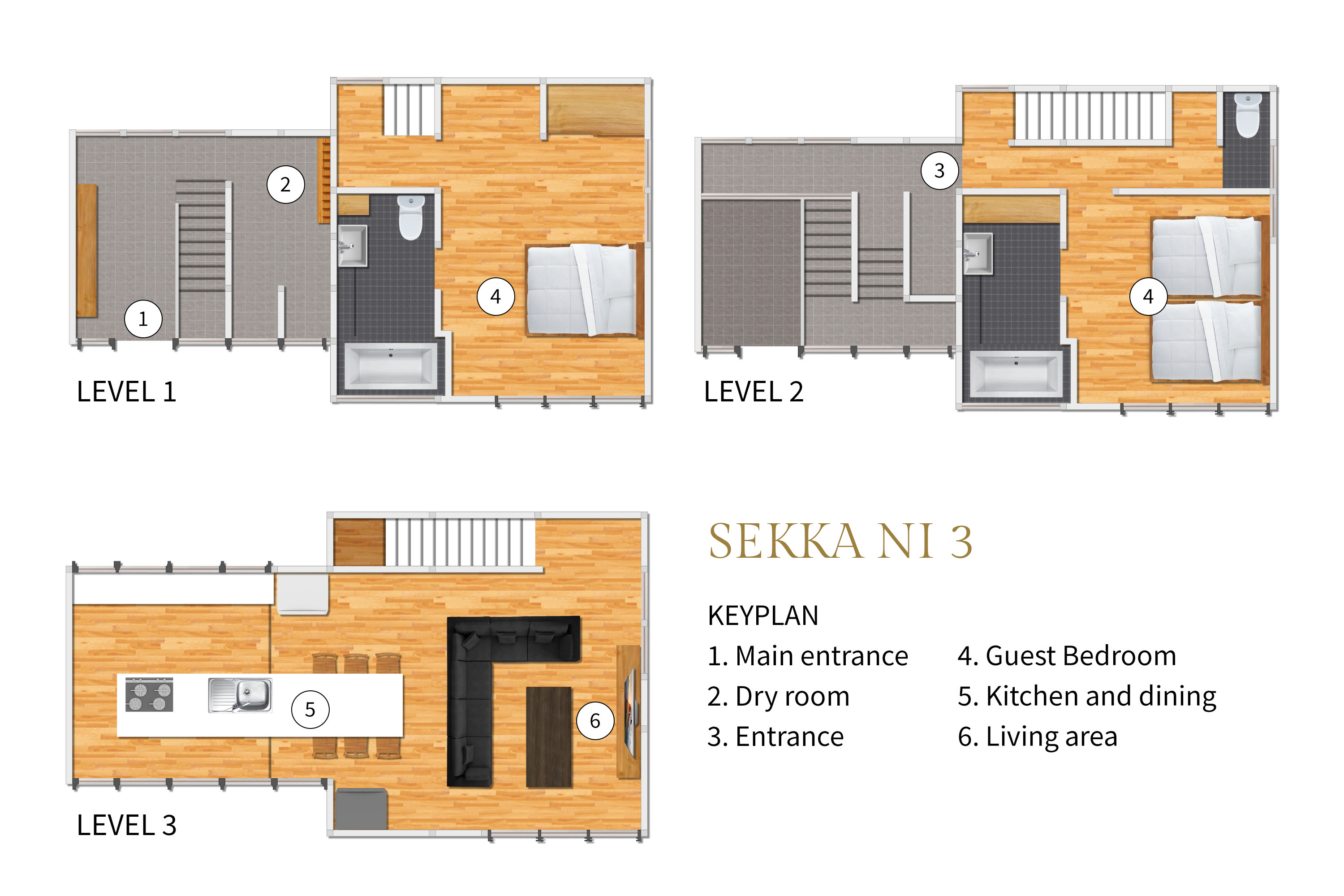 Sekka Ni 3 - Floorplan with keyplan<br />